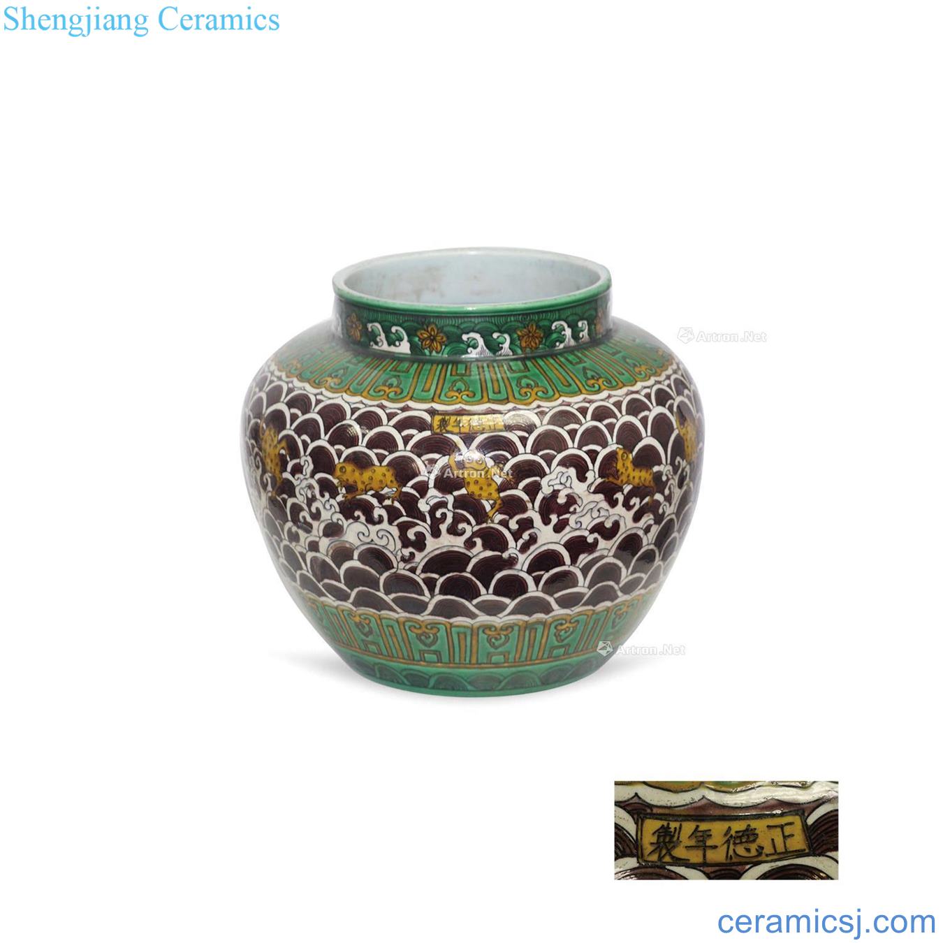 Song dynasty general shallow sauce colour the sea lines cans