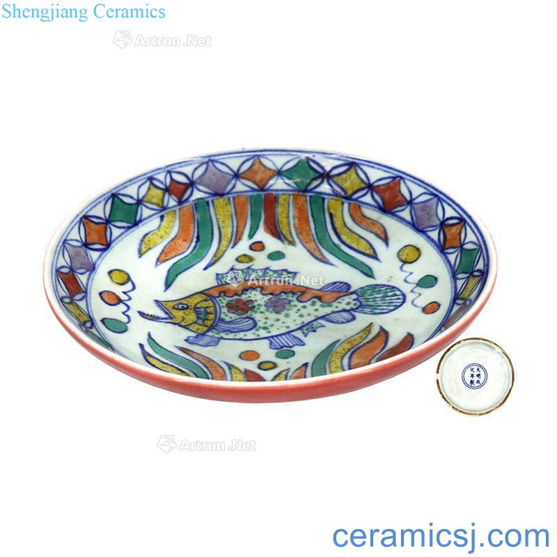 In the Ming dynasty style Bucket carmine seaweed fish tray