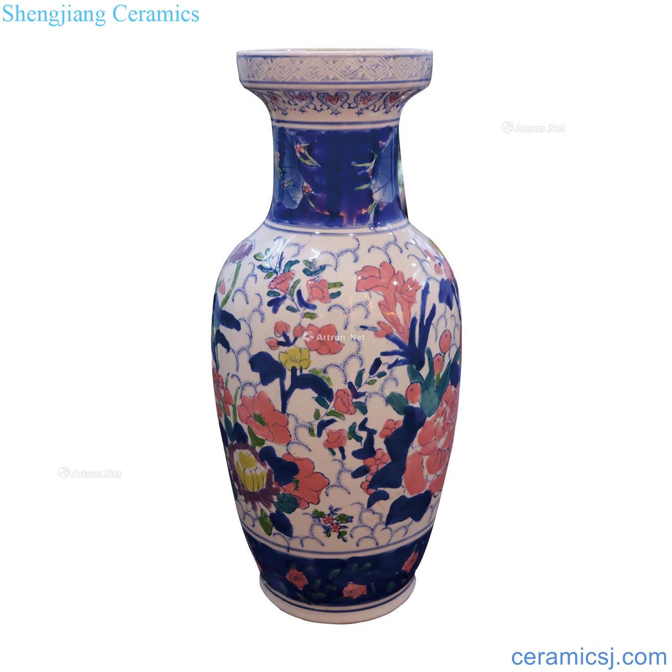 Pastel flower pattern design in the qing dynasty