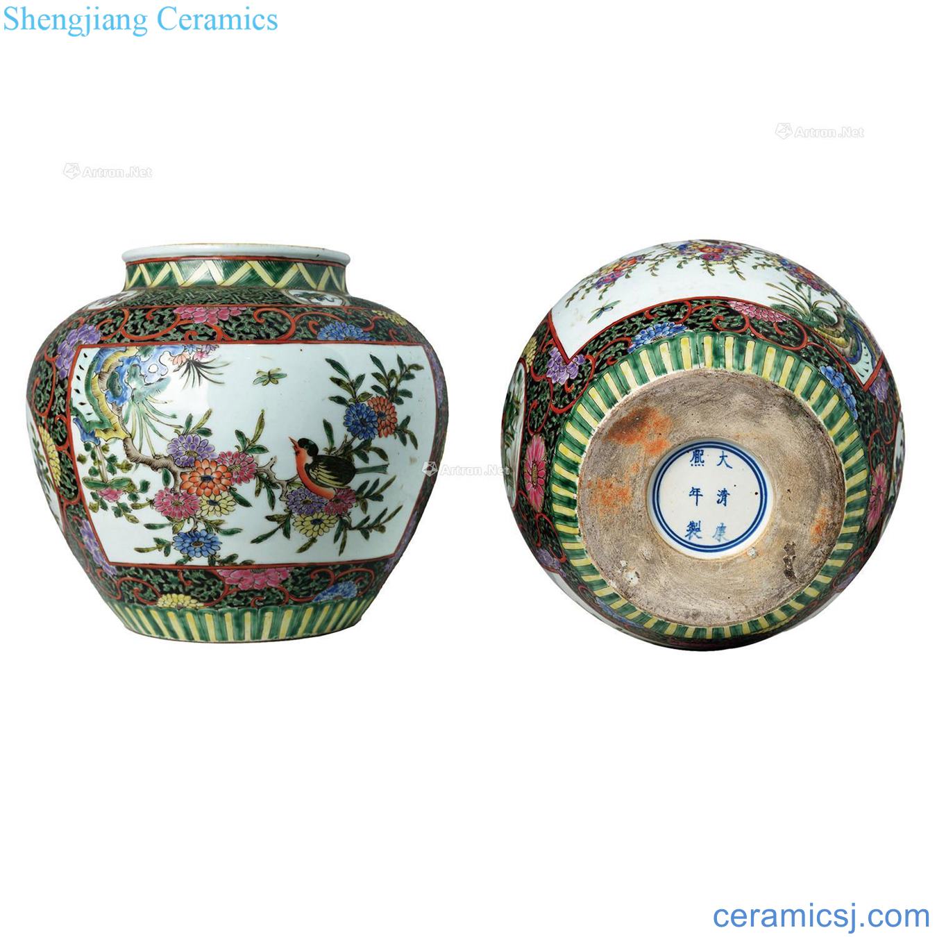 The qing emperor kangxi colorful window big pot