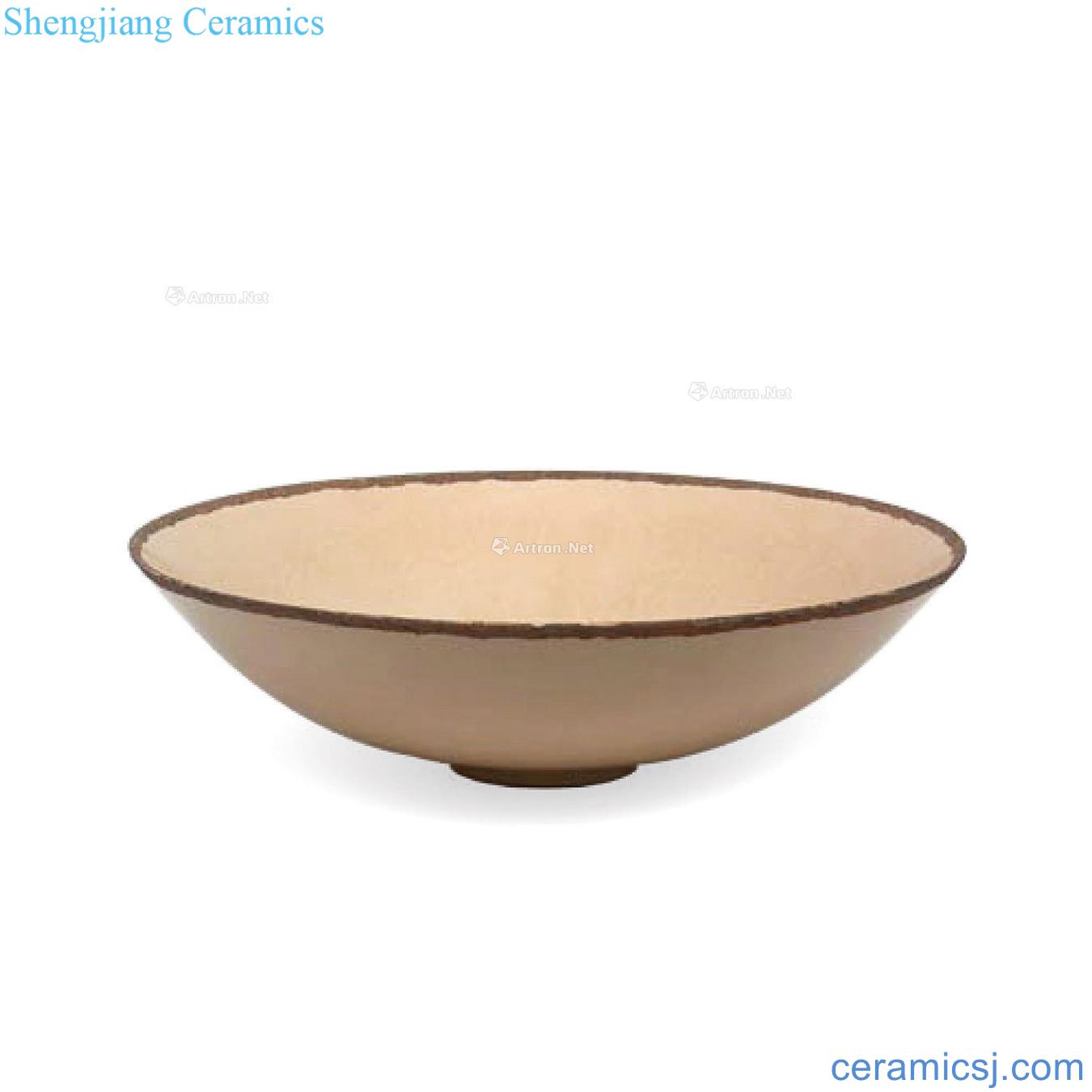 Kiln white glazed carved bowl