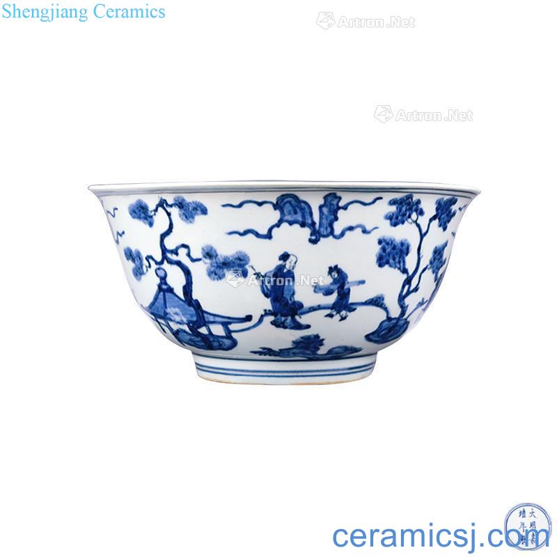 Blue and white Gao Shitu big bowl