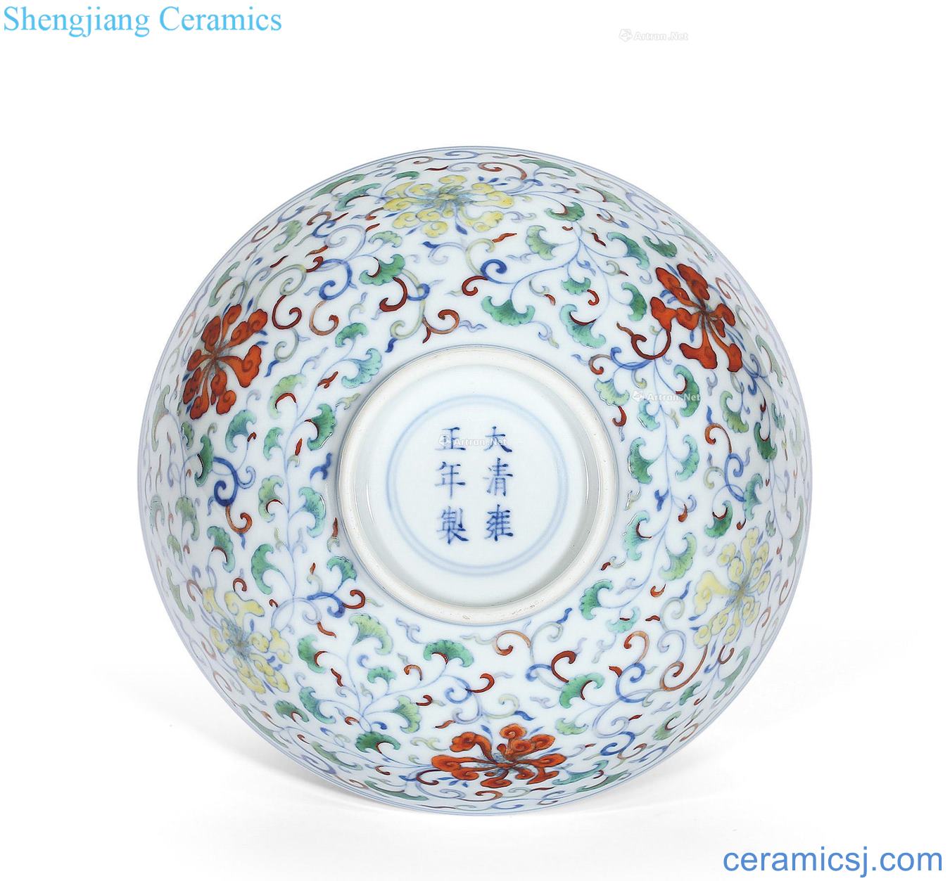 Qing yongzheng bucket colors flower bowls