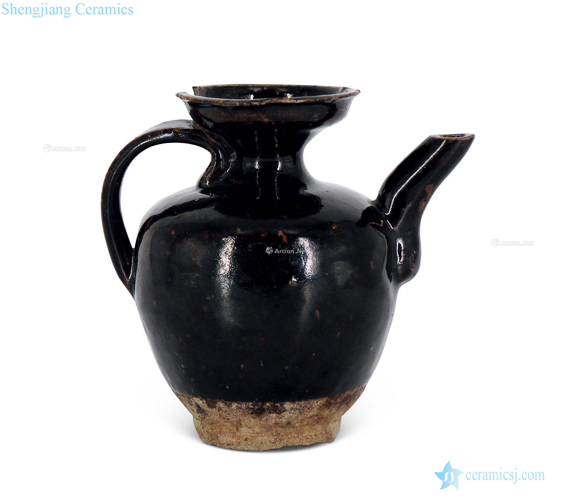 The song dynasty Jizhou kiln gold glaze wine ewer