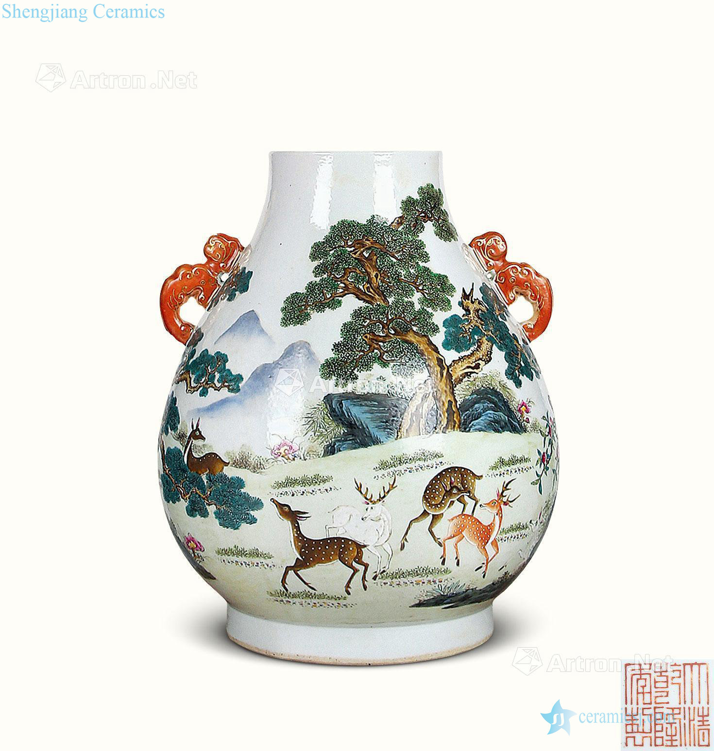 In late qing deer and pastel
