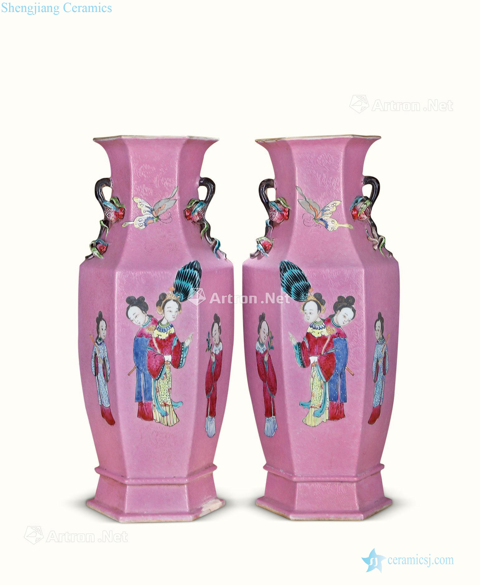 Clear pastel rolling figure figure vase (a)