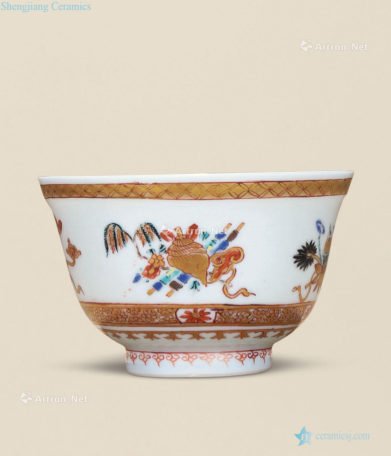 Qing yongzheng colorful paint mixed grain treasure bowl