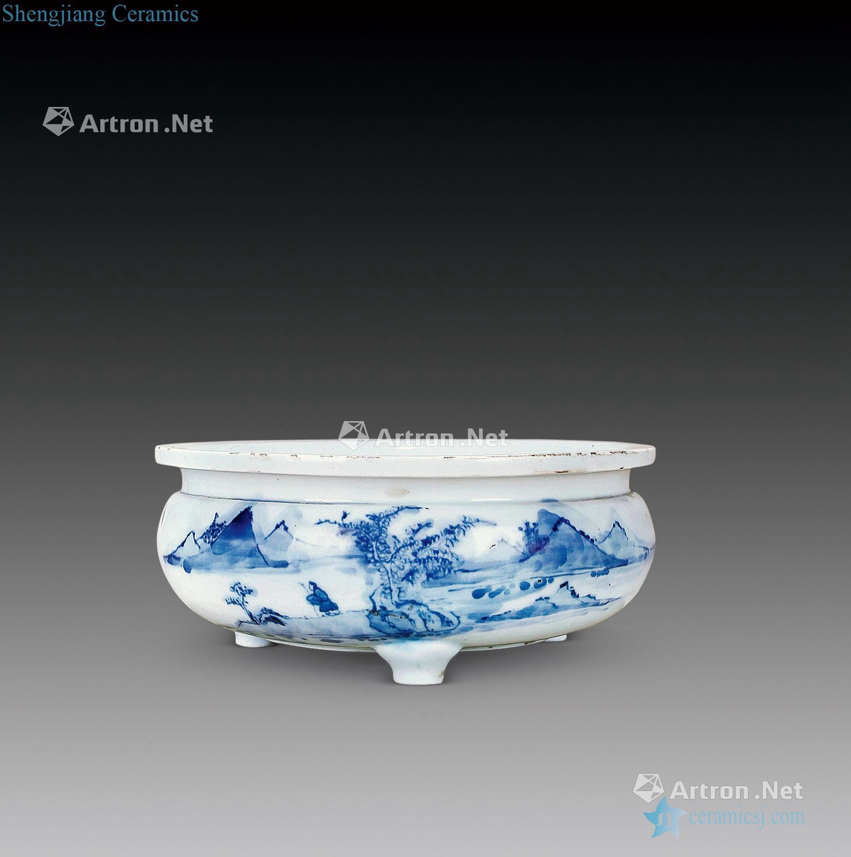 The qing emperor kangxi porcelain with jean figure censer friends and relatives