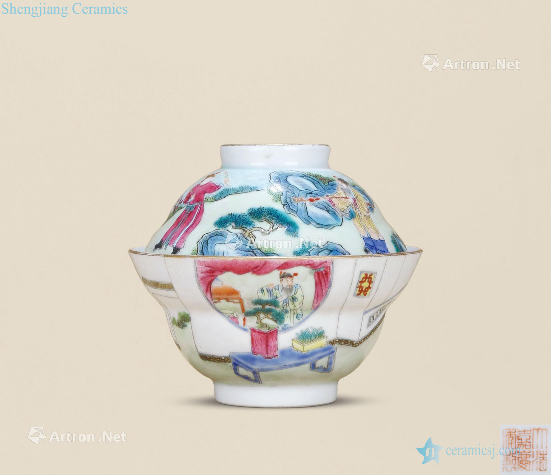 Qing jiaqing pastel characters story lines tureen