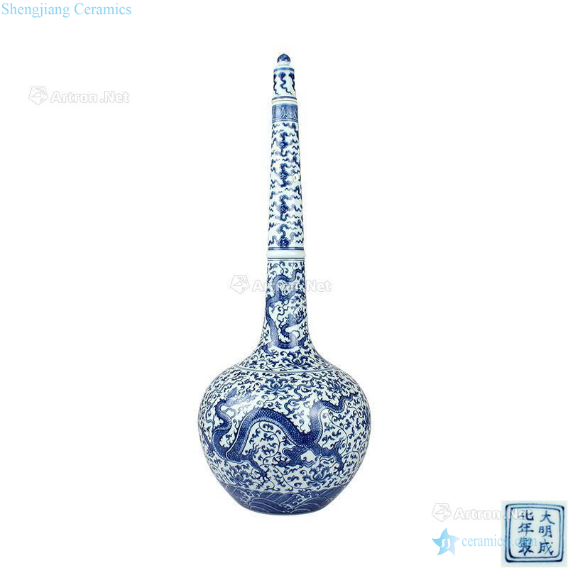 Ming Blue and white dragon wear floral print uniparental gall bladder