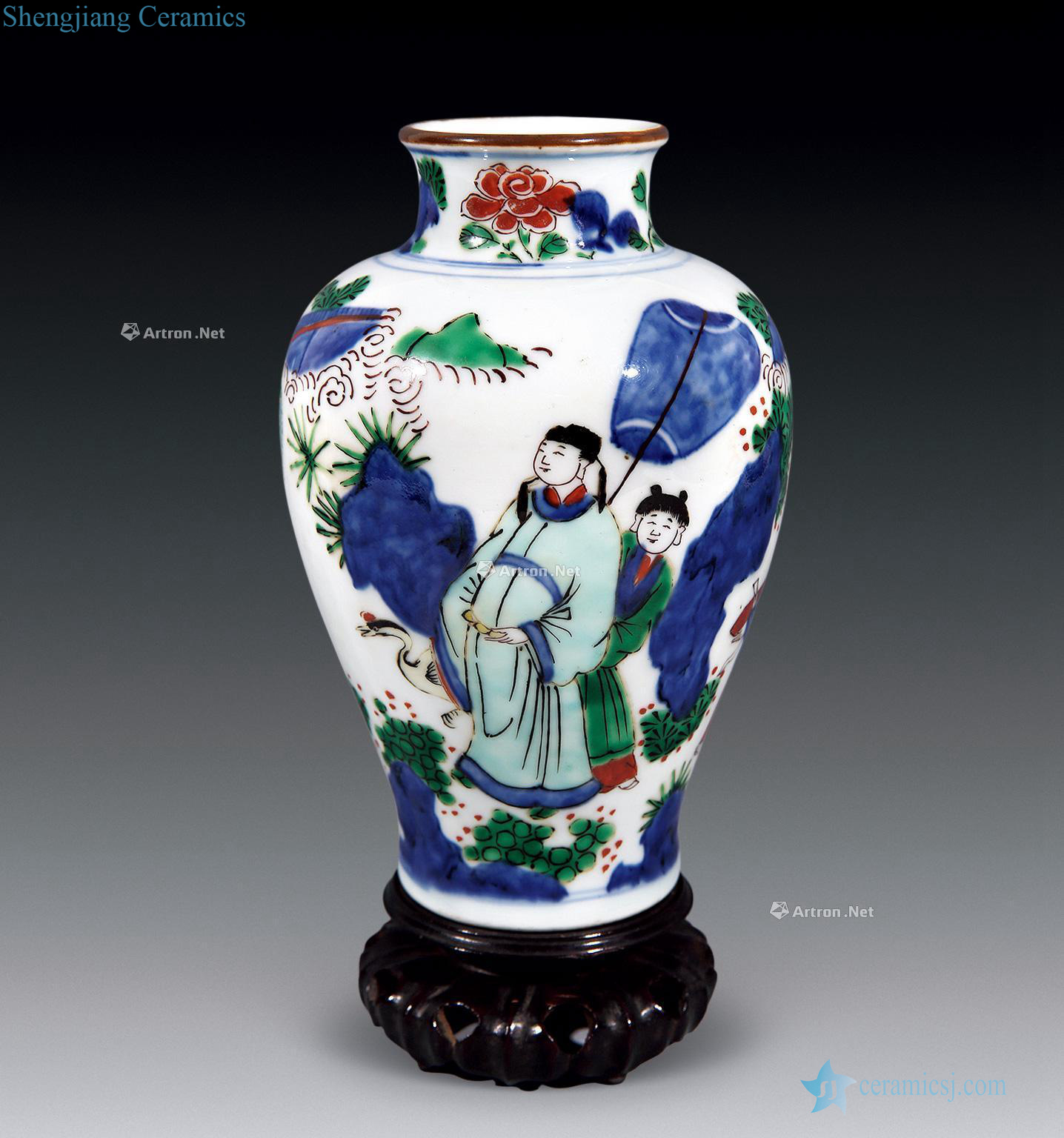 Qing shunzhi Blue and white color reemergence mei bottles