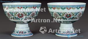 Qing bucket colors branch flowers footed bowl (2)