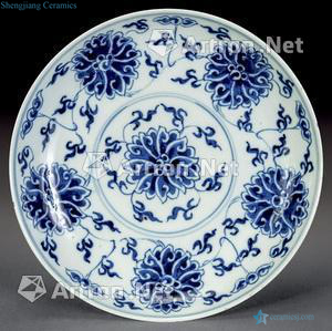 qing Blue and white lotus design plate