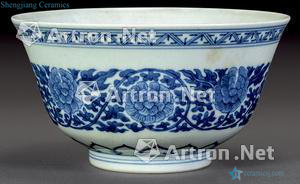 qing Blue and white flower bowls bound branches