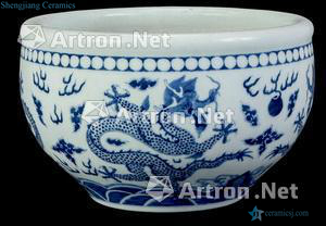 qing Blue and white dragon cylinder
