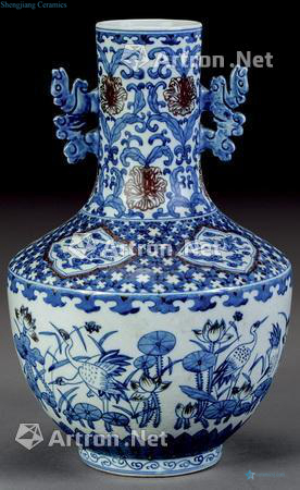 Qing dynasty blue-and-white youligong double ears