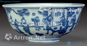 qing Blue and white 18 bachelor's bowl