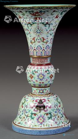 Qing jiaqing famille rose flower flower vase with treasure