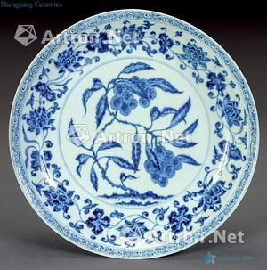 qing Blue and white flower disc