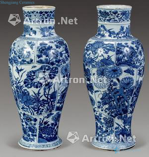 qing Blue and white flower bottle (2)