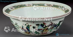 The qing emperor kangxi colorful group of fairy birthday fold along the basin