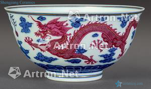 Qing dynasty blue-and-white rouge hoses green-splashed bowls