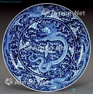 qing Blue and white for the white dragon tray