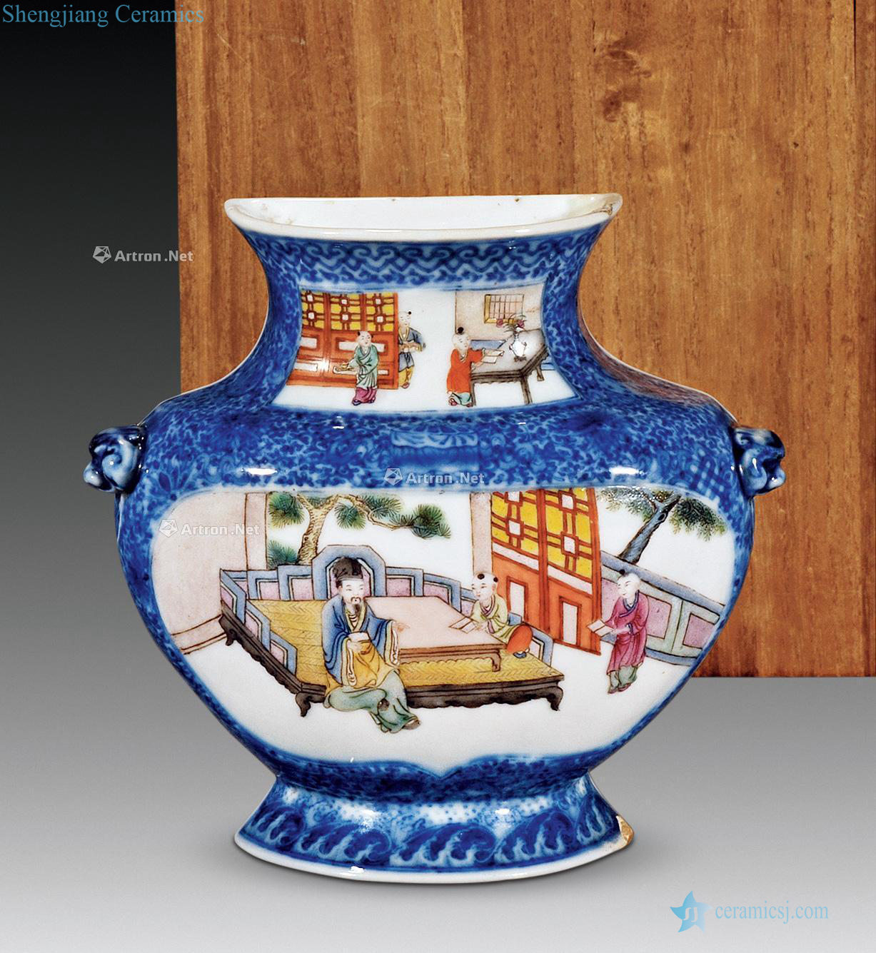 Qing qianlong porcelain enamel subgraph wall bottles