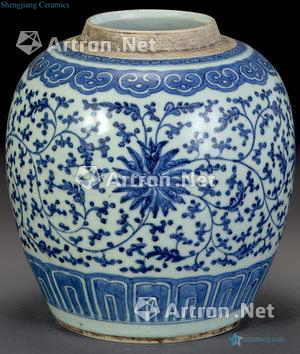 qing Blue and white lotus design cans