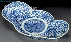qing Blue and white lotus design tea boat