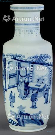 Qing dynasty blue and white characters were bottles