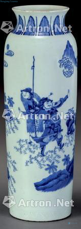 Qing dynasty blue and white tube bottles