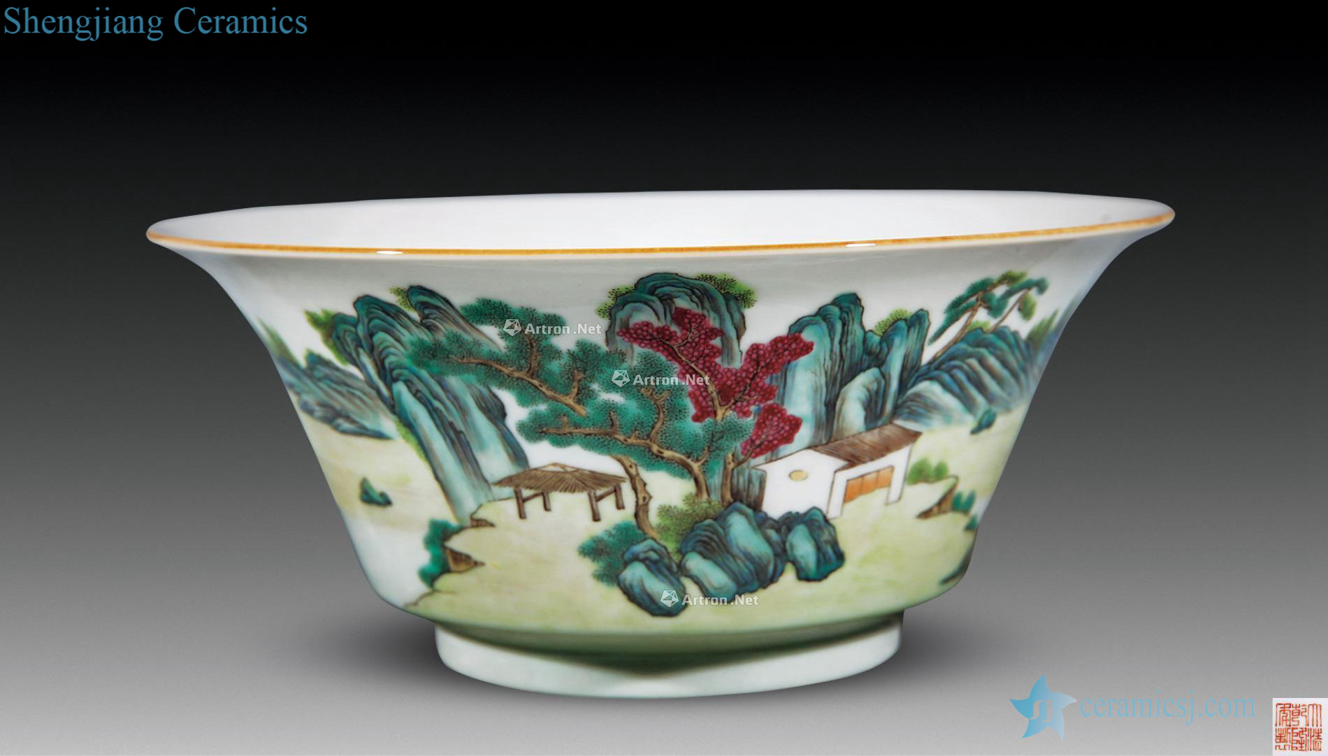 Qing qianlong pastel dongting autumn bowl