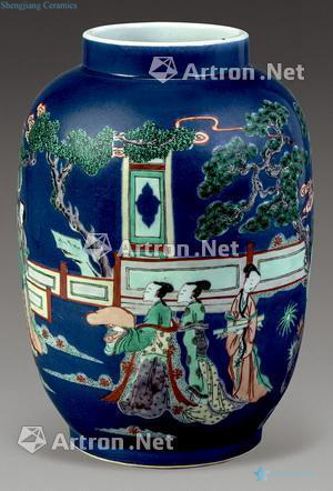 qing Blue coloured maid lantern