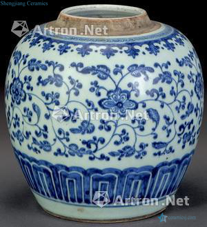qing Blue and white lotus design cans