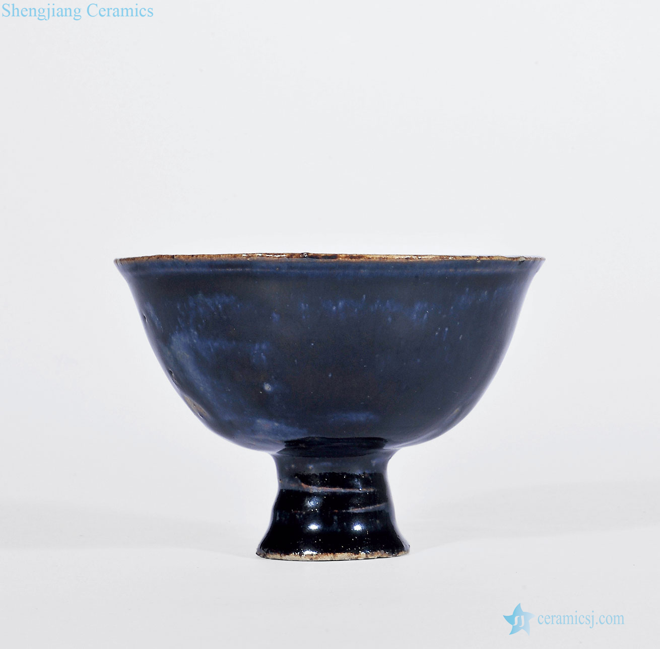 yuan Magnetic state kiln black glaze footed cup