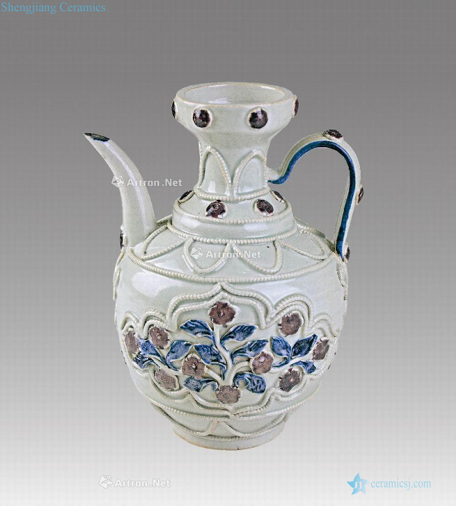 The yuan dynasty Blue and white youligong stick plastic flower pot