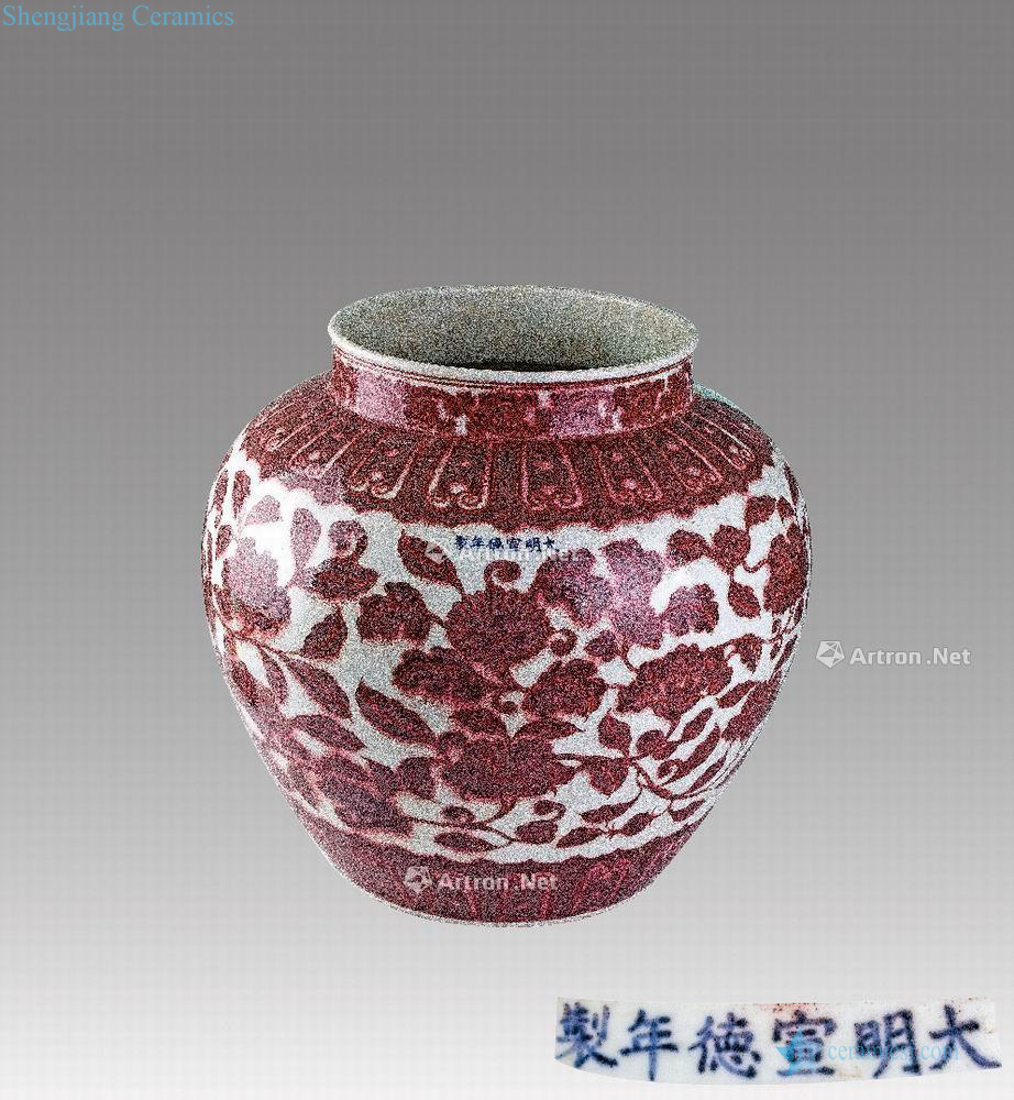The yuan dynasty Youligong tangled branches grain big pot flowers