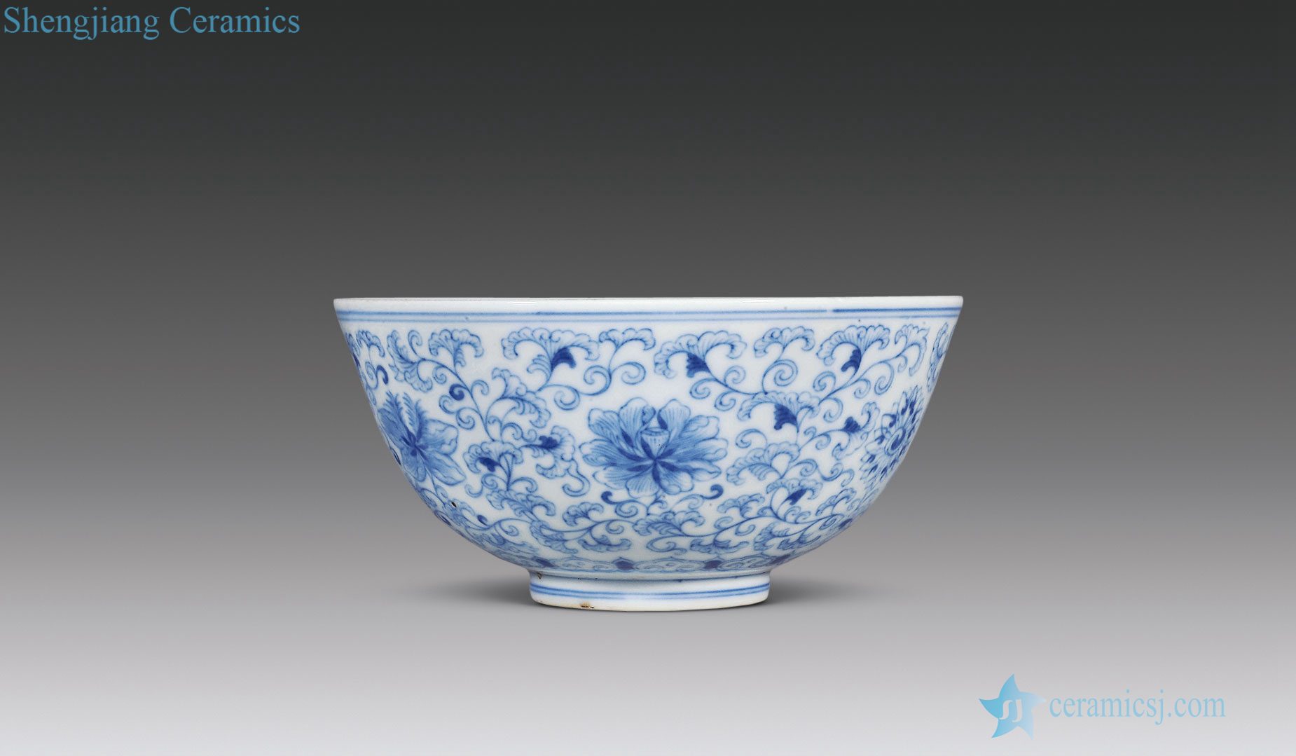 qing Blue and white branch flowers green-splashed bowls