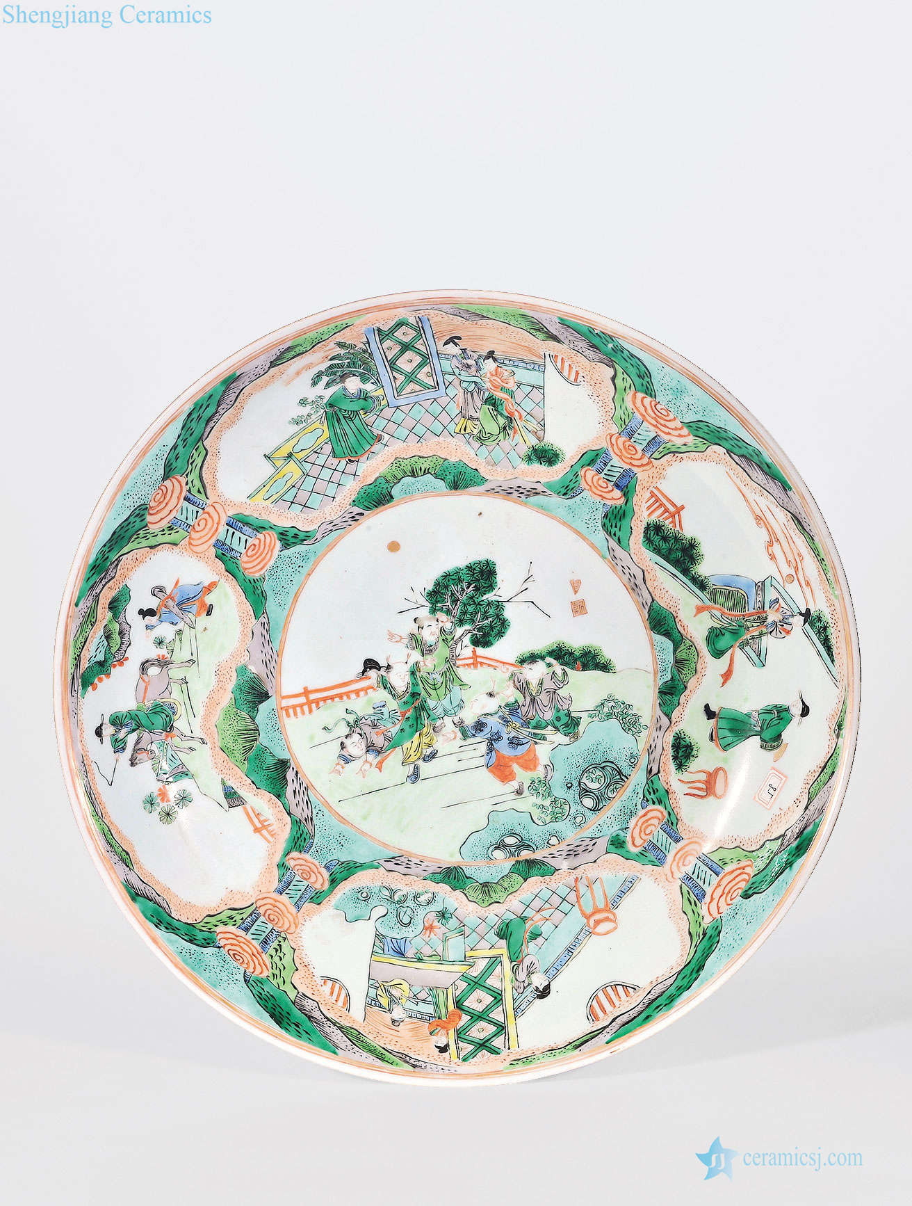 In late qing dynasty Colorful medallion character lines