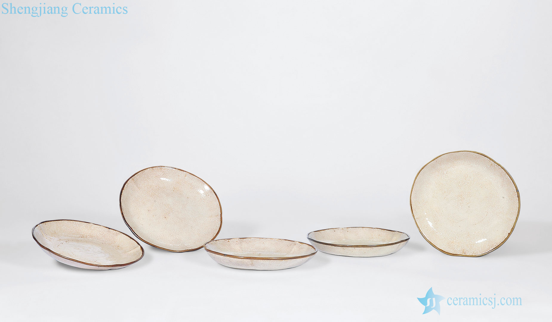 In the late Ming Imitation of elder brother glaze lotus-shaped plate (five)