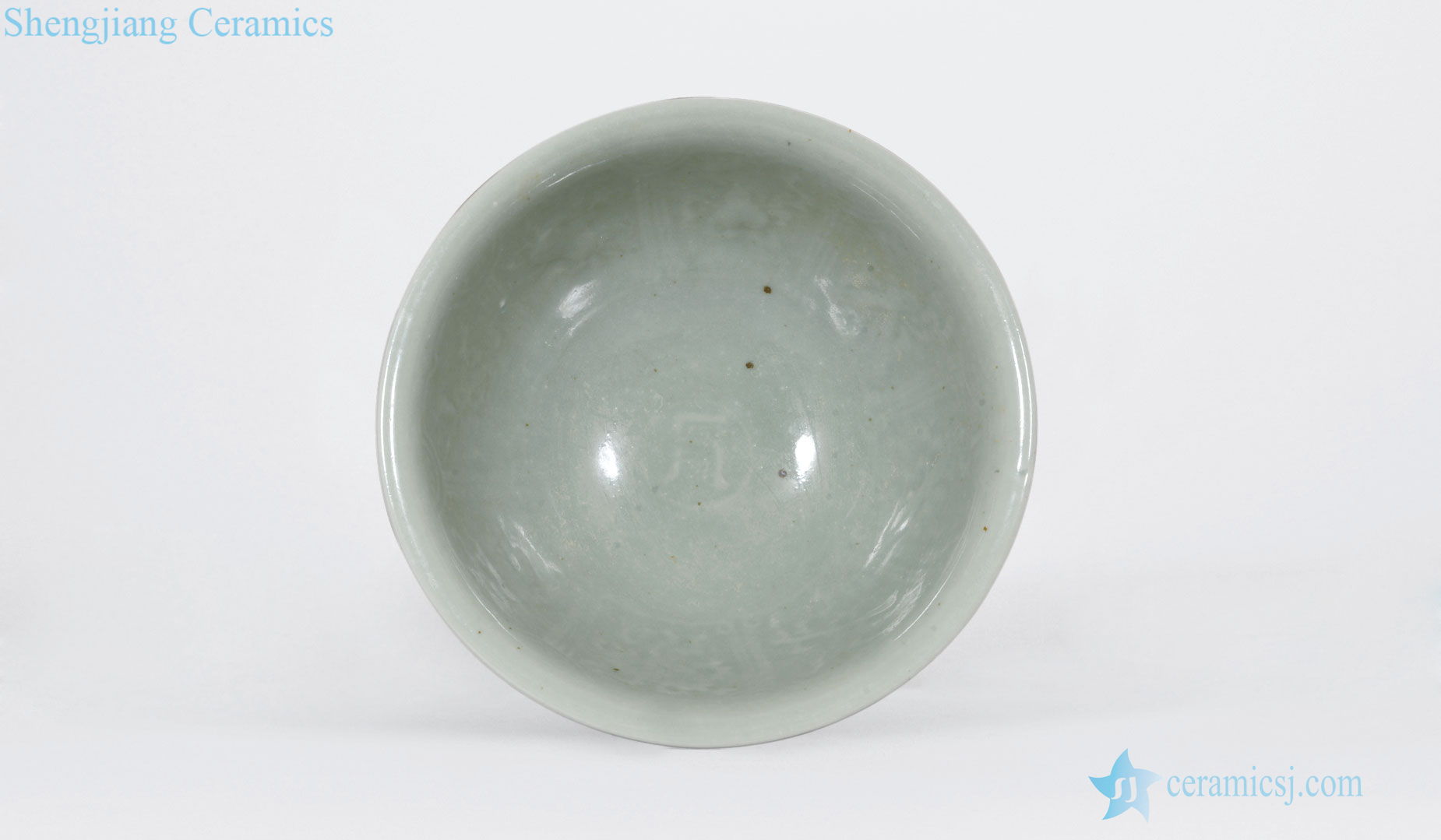 Ming Longquan celadon green glaze darkness moment darkness the eight immortals Sanskrit big bowl