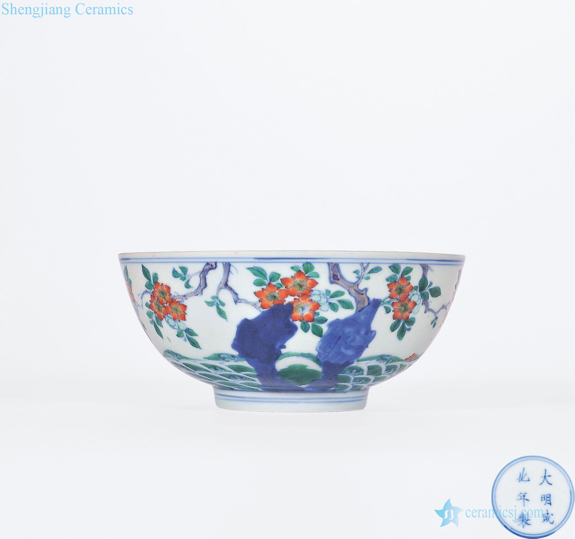 Qing yongzheng bucket color figure bowl out of the water