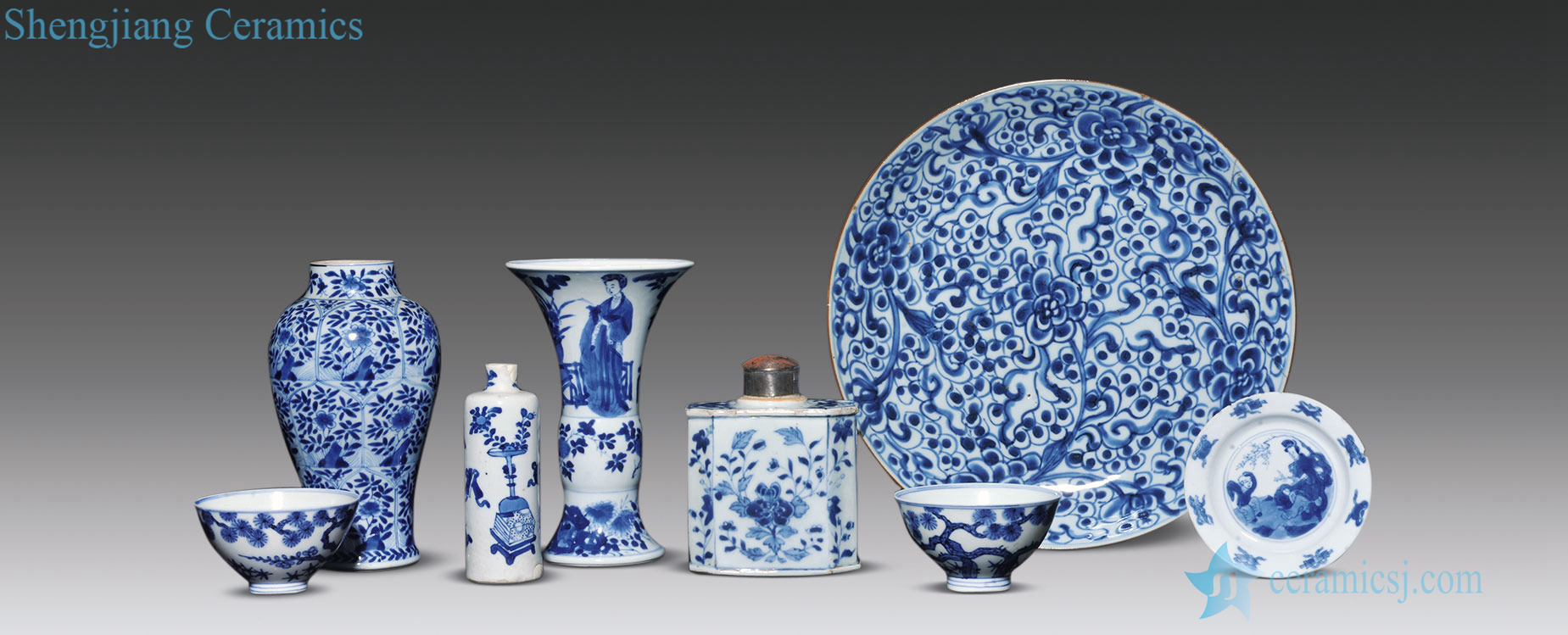 Qing dynasty blue and white porcelain (8)