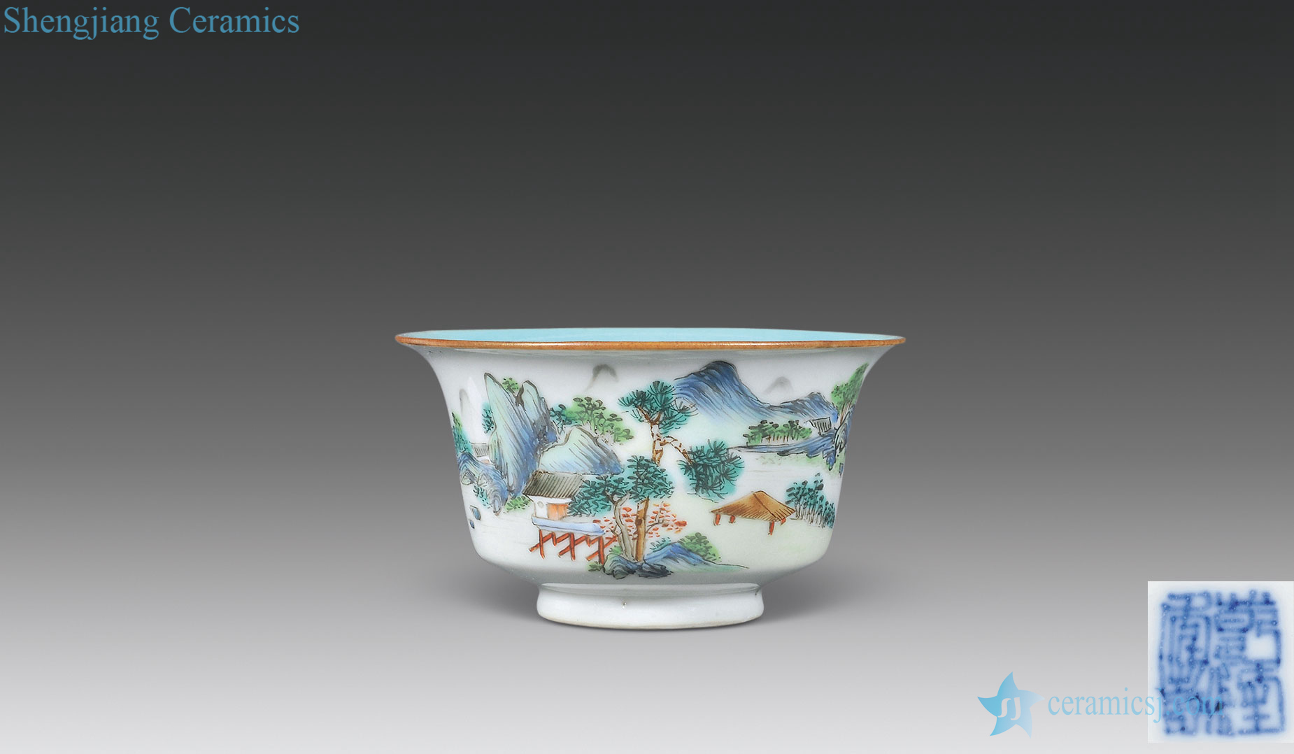 Qing qianlong pastel landscape pattern glass (two)