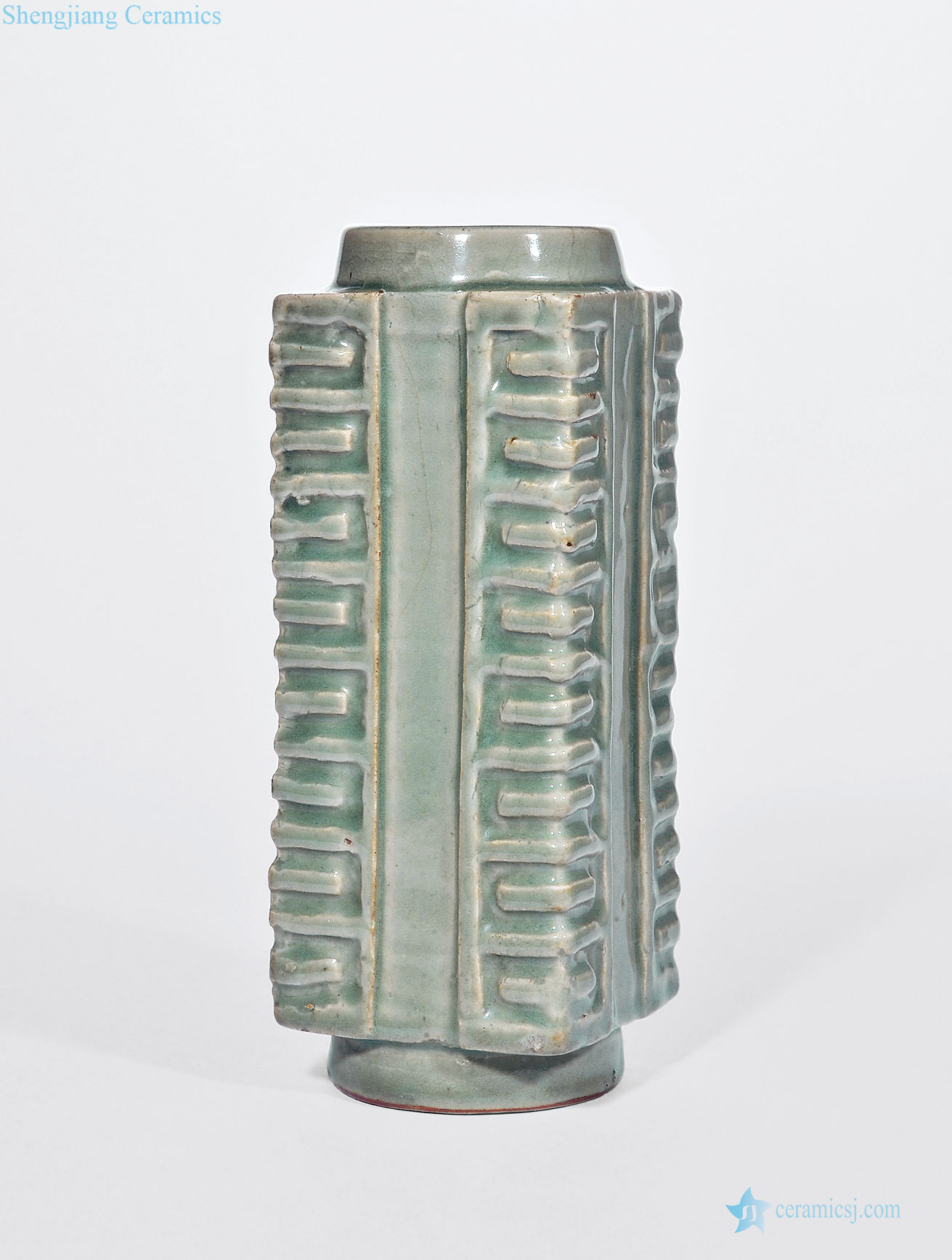 Ming Longquan celadon glaze cong type bottle