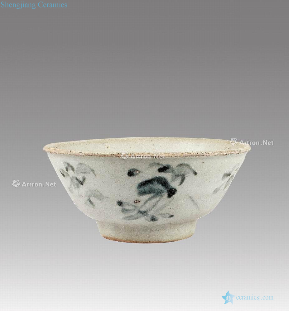 The late Ming dynasty Blue and white branch flowers green-splashed bowls