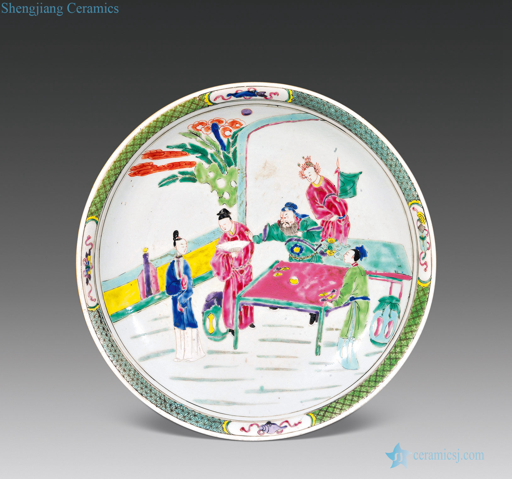 Qing yongzheng pastel character lines