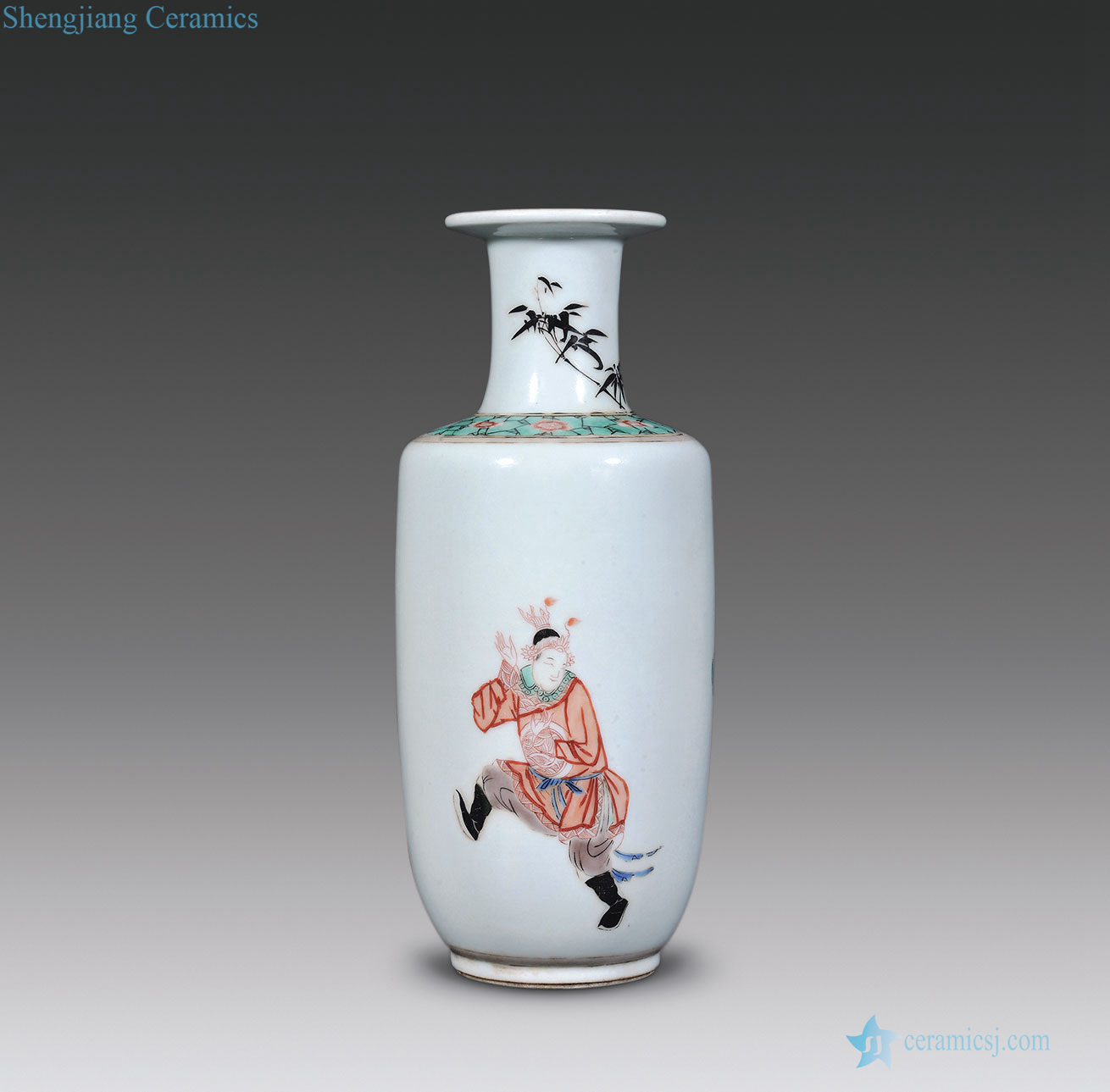 Qing grain small wooden stick bottle colorful characters