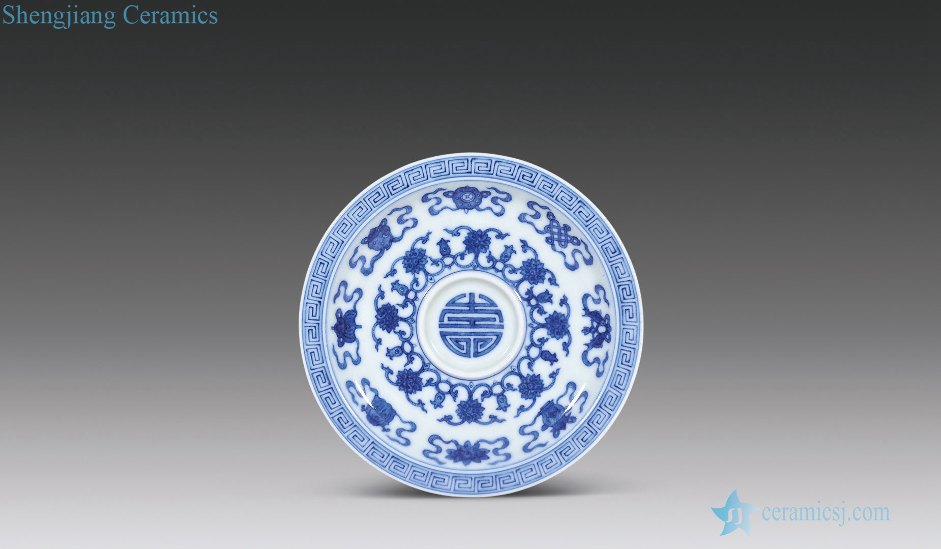 qing Blue and white lotus flower hold sweet grain and light holds
